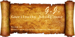 Gavrilovits Juliánusz névjegykártya